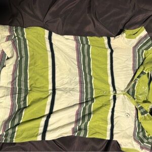 AEROPOSTALE Striped Green and White Polo Shirt